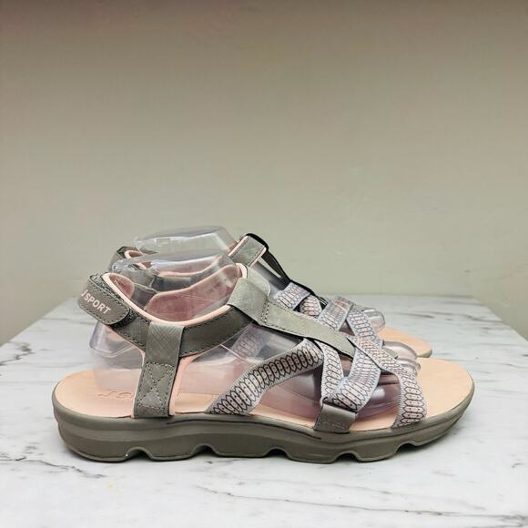 Jsport By Jambu Kaia Gray And Pink Strappy Sandal Women’s Size 10 - Picture 4 of 10